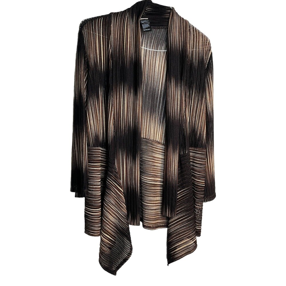 Chicos Travelers Multi Tone ombre Light Layering Knit Top Blouse sz 2 / L (15)